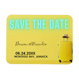 ミニマモダンリストの黄色のネオン日付を保存 マグネット