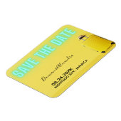 ミニマモダンリストの黄色のネオン日付を保存 マグネット (左側)