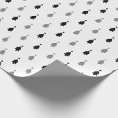 ミニマモダンリストの黒と白のクリスマスツリー ラッピングペーパー (角)