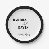 ミニマモダンリストの黒と白の名はっきりした前 ペーパープレート (正面)