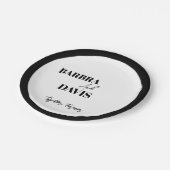 ミニマモダンリストの黒と白の名はっきりした前 ペーパープレート (アングル)