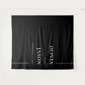 ミニマモダンリストの黒と白結婚の背景 タペストリー (正面(横))