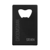 ミニマモダンリストの黒人選手パーソナライズされた クレジットカード栓抜き (正面)