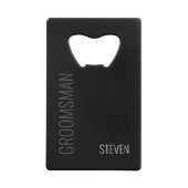 ミニマモダンリストの黒人選手パーソナライズされた クレジットカード栓抜き (裏面)