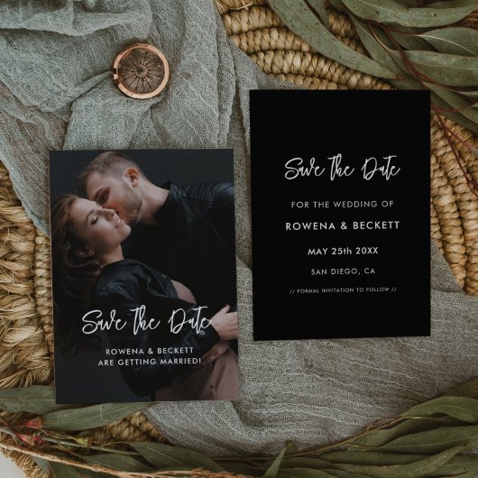 ミニマモダンリストの黒写真 セーブザデート