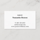 ミニマモダンリストの黒板メイクアップアーティスト 名刺 (裏面)