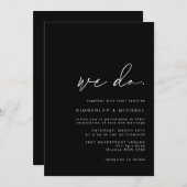 ミニマモダンリストの黒白の招待 招待状 (正面/裏面)