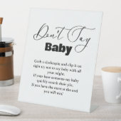 ミニマモダンリストの「ベビーを言わない」パーティー記号 台座サイン (インサイチュ)