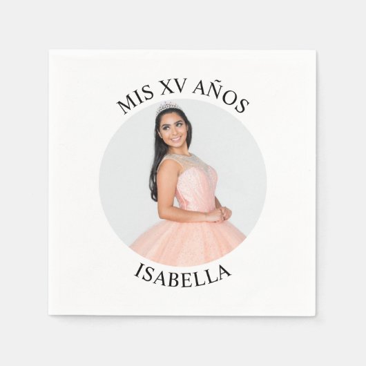 ミニマモダンリストのMis XVアニョス丸い写真 スタンダードカクテルナプキン (正面)