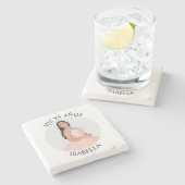 ミニマモダンリストのMis XVアニョス丸い写真 ストーンコースター (横)