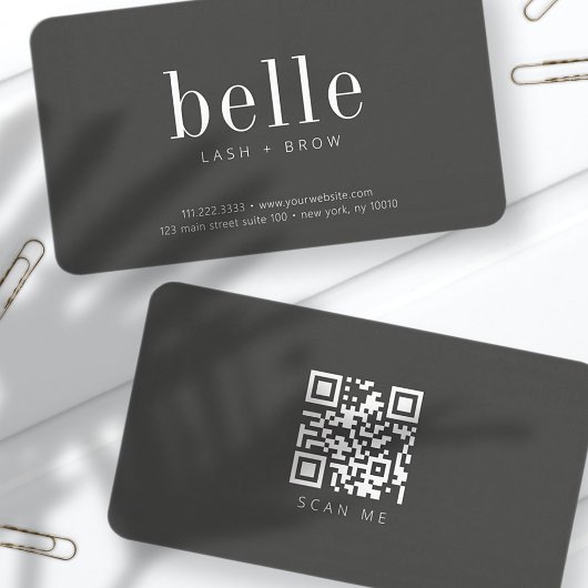 ミニマモダンリストのQRコードスキャンMe Lash and Brow 名刺