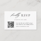 ミニマモダンリストのQRコードRSVP エンクロージャーカード (正面)