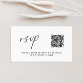 ミニマモダンリストのQRコードRSVP エンクロージャーカード