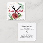 ミニマモダンリストはさみブランディング美容師S スクエア名刺 (正面/裏面)