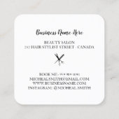 ミニマモダンリストはさみブランディング美容師S スクエア名刺 (裏面)