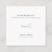 ミニマモダンリストはさみ美容師 スクエア名刺 (正面)