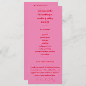 ミニマモダンリストはっきりしたブライトピンク赤(背) プログラム (正面/裏面)