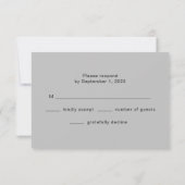 ミニマモダンリストはっきりしたマゼンタブラックRSVPカード 出欠カード (裏面)