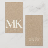 ミニマモダンリストはっきりしたモノグラムユニーククラフト 名刺 (正面/裏面)