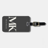 ミニマモダンリストはっきりしたモノグラム白黒 ラゲッジタグ (正面横)