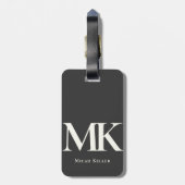 ミニマモダンリストはっきりしたモノグラム白黒 ラゲッジタグ (裏面縦)