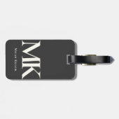 ミニマモダンリストはっきりしたモノグラム白黒 ラゲッジタグ (裏面横)