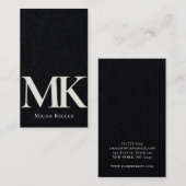 ミニマモダンリストはっきりしたモノグラム白黒 名刺 (正面/裏面)