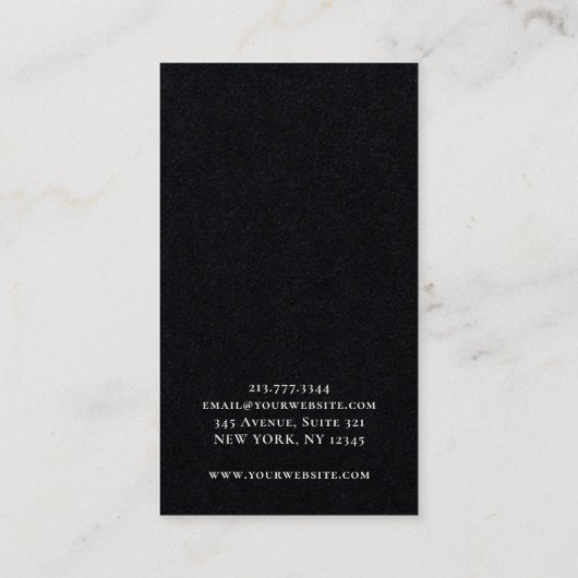 ミニマモダンリストはっきりしたモノグラム白黒 名刺 (裏面)