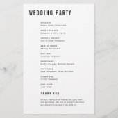 ミニマモダンリストはっきりしたモノグラム結婚式 プログラム (裏面)