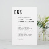 ミニマモダンリストはっきりしたモノグラム結婚式 プログラム (スタンド正面)