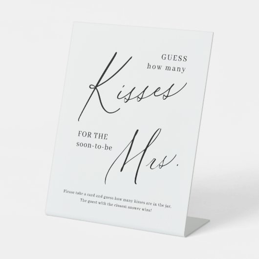 ミニマモダンリストはゲームのサインの数を推測するキス 台座サイン (正面)