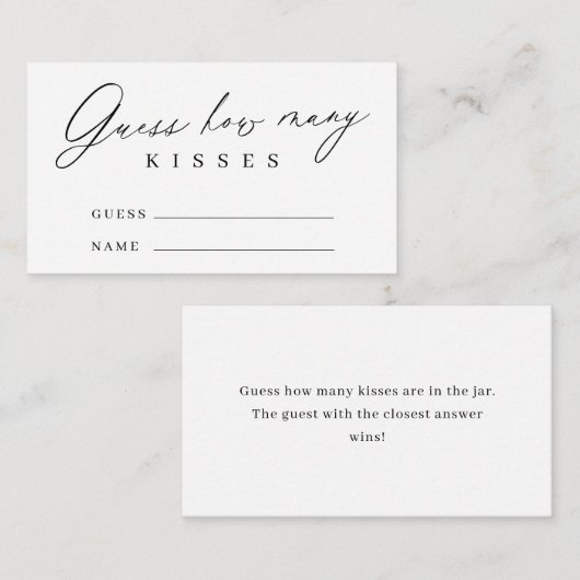 ミニマモダンリストはゲームの数を推測キス エンクロージャーカード (正面/裏面)