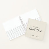 ミニマモダンリストアイボリー結婚ズゲストブック ノートブック (内部)