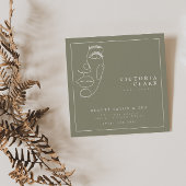 ミニマモダンリストアイボリー/オリーブサロン スクエア名刺