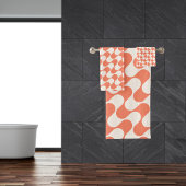 ミニマモダンリストアイボリー&オレンジボスタイリッシュホ バスタオルセット