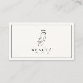 ミニマモダンリストアイボリー/ブラックサロン名刺 名刺 (正面)