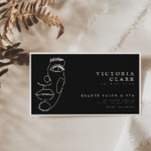 ミニマモダンリストアイボリー/ブラックサロン名刺 名刺