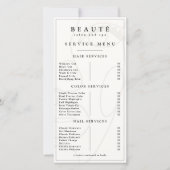 ミニマモダンリストアイボリー/ブラックサロン/スパメニュー (正面)