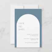 ミニマモダンリストアーチダスティブルー結婚ズ セーブザデート (正面)