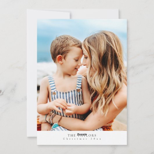 ミニマモダンリストアーチフォトファミリークリスマスカード シーズンカード (裏面)