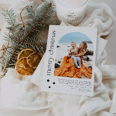 ミニマモダンリストアーチフォトファミリークリスマスカード シーズンカード