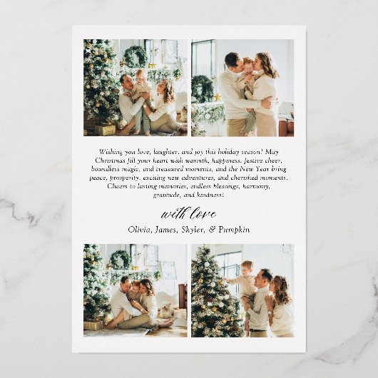 ミニマモダンリストアーチフォトメリークリスマス金ゴールド 箔シーズンカード (裏面)