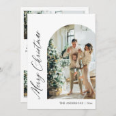 ミニマモダンリストアーチフォトメリークリスマス シーズンカード (正面/裏面)