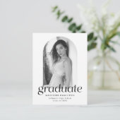 ミニマモダンリストアーチフォト卒業パーティー インビテーションポストカード (スタンド正面)