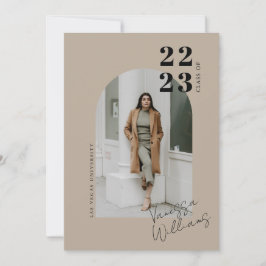 ミニマモダンリストアーチフォト卒業パーティー 招待状