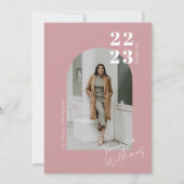 ミニマモダンリストアーチフォト卒業パーティー 招待状 (正面)