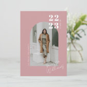 ミニマモダンリストアーチフォト卒業パーティー 招待状 (スタンド正面)