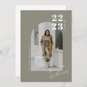 ミニマモダンリストアーチフォト卒業パーティー 招待状 (正面/裏面)