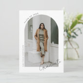 ミニマモダンリストアーチフォト卒業パーティー 招待状 (スタンド正面)