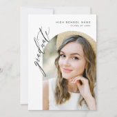 ミニマモダンリストアーチフォト卒業パーティー 招待状 (正面)